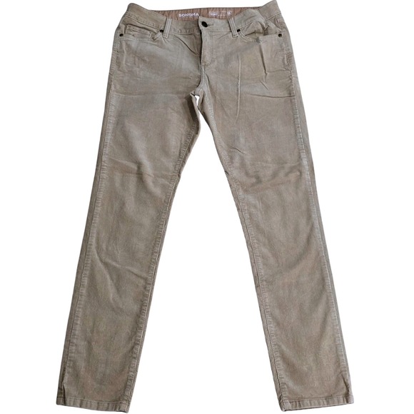 Sonoma Goods For Life Pants - SONOMA Women Size 12 LONG Skinny Stretch Corduroy Pants Tan